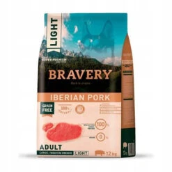 Bravery Adulte Sans Grains Moyen Grand LIGHT Porc Ibérique 12kg