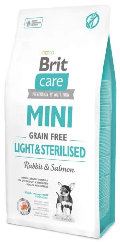 Brit Care Mini Grain Free Light & Sterilised Avec Du Lapin Et Du Saumon 7 Kg X2 -Chien Fournitures Boutique fre pl Brit Care Mini Grain Free Light Sterilised avec du lapin et du saumon 7 kg 9465 1 1