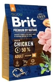 Brit Premium By Nature Adult M Avec Poulet 3kgx2