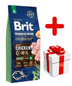 Brit Premium By Nature Junior XL Avec Du Poulet 15 Kg+ Surprise Gratuite Pour Chien