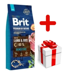 Brit Premium By Nature Sensitive Avec Agneau Et Riz 15kg + Surprise Gratuite Pour Chien
