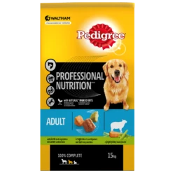 PEDIGREE Adult Professional 15kg - Nourriture Sèche Pour Chiens Avec De L'agneau + Surprise Gratuite Pour Chien