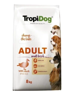 Tropidog Premium Adult Small Breeds Avec Canard Et Riz 8kg+Surprise Gratuite Pour Chien